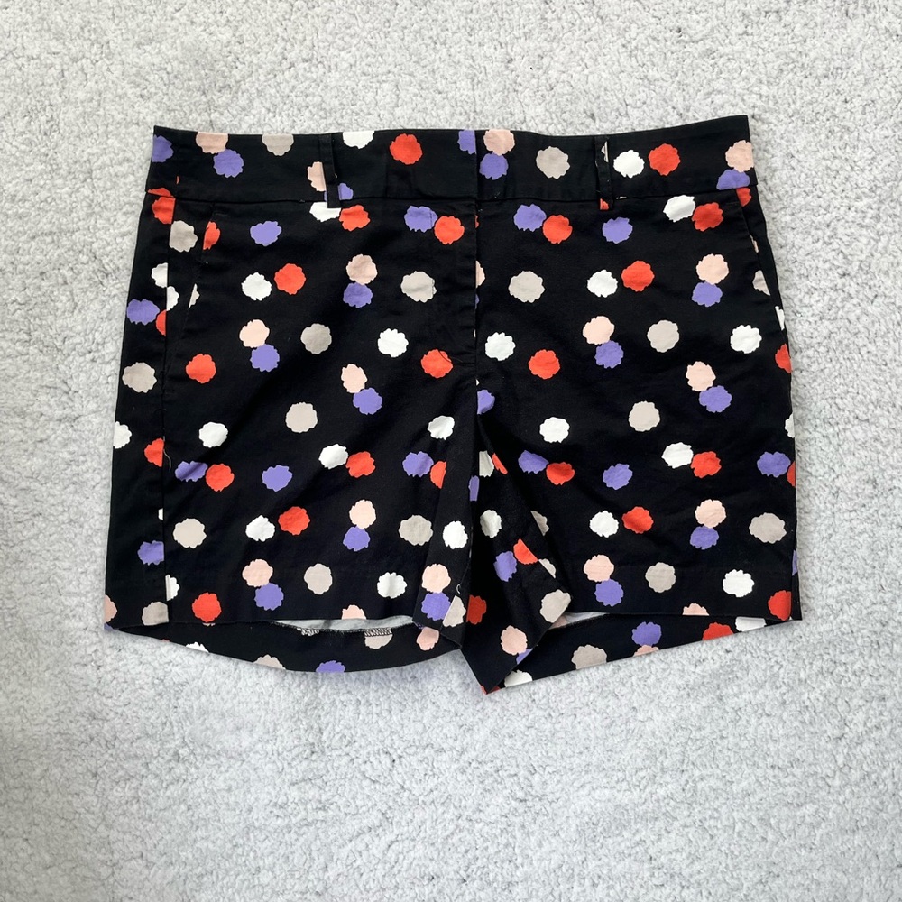Women's Ann Taylor Factory Black Polka Dot Chino Shorts Size 12